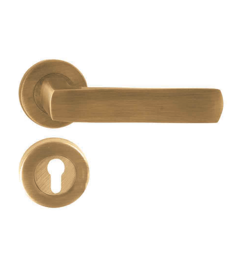 German mortise door handle and lock on rosette for villa