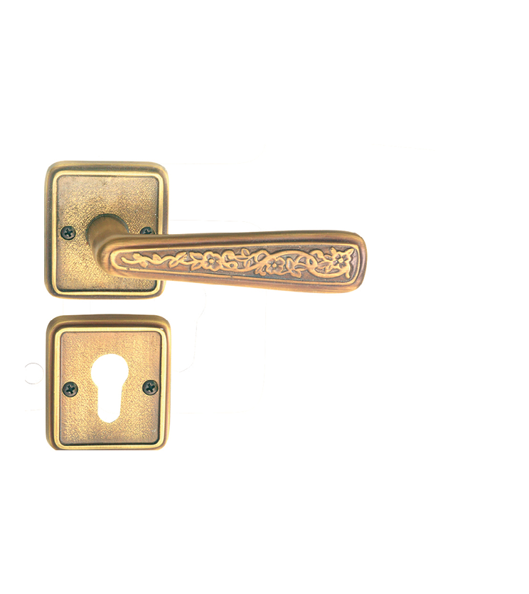 Victorian mortise door handle and lock on rosette for bungalows