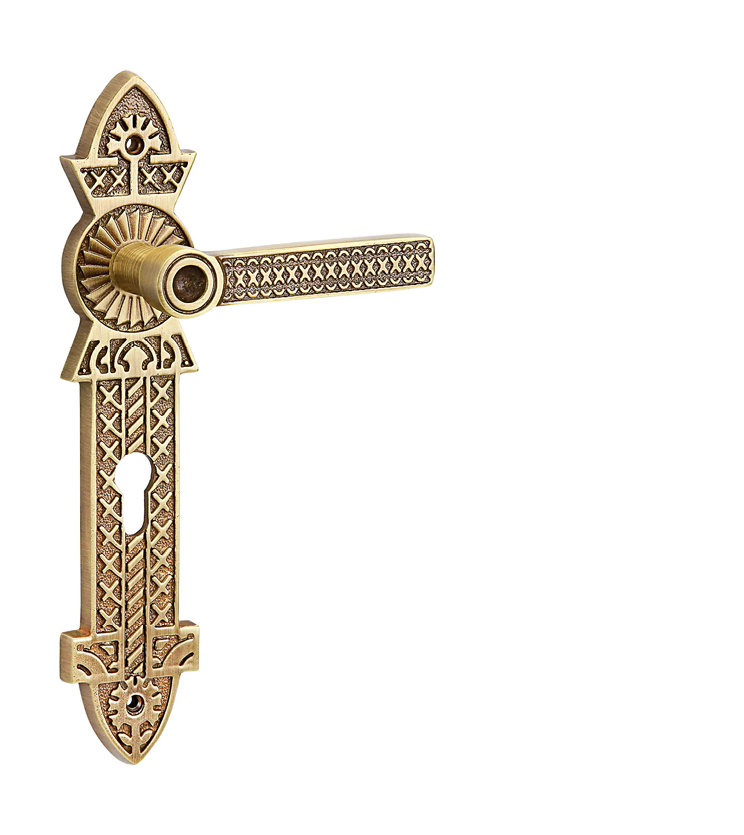 Victorian mortise door handle on plate for chateaus