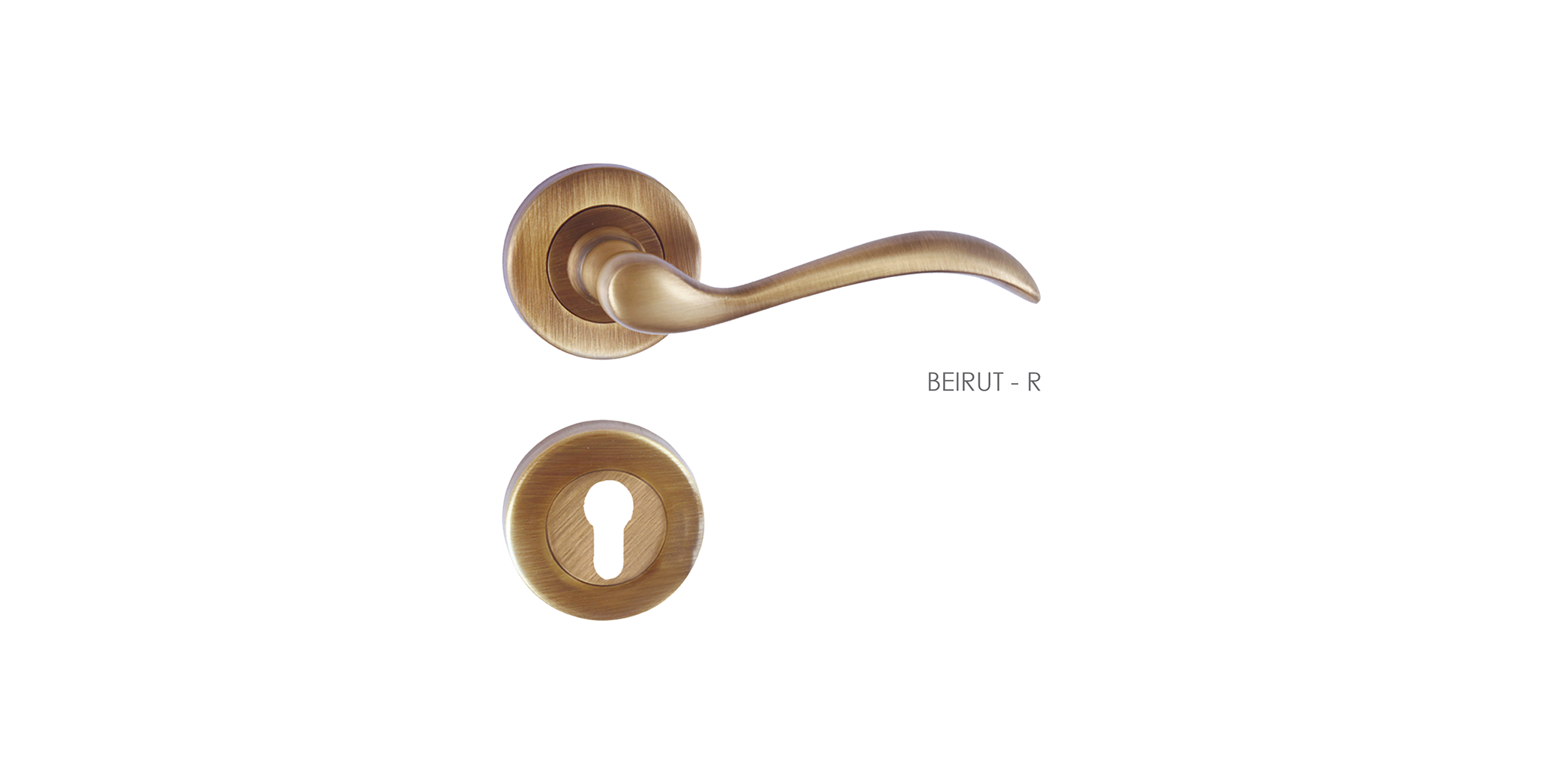 Baroque Mortise Door Handle & Lock On Rosette For Bungalows