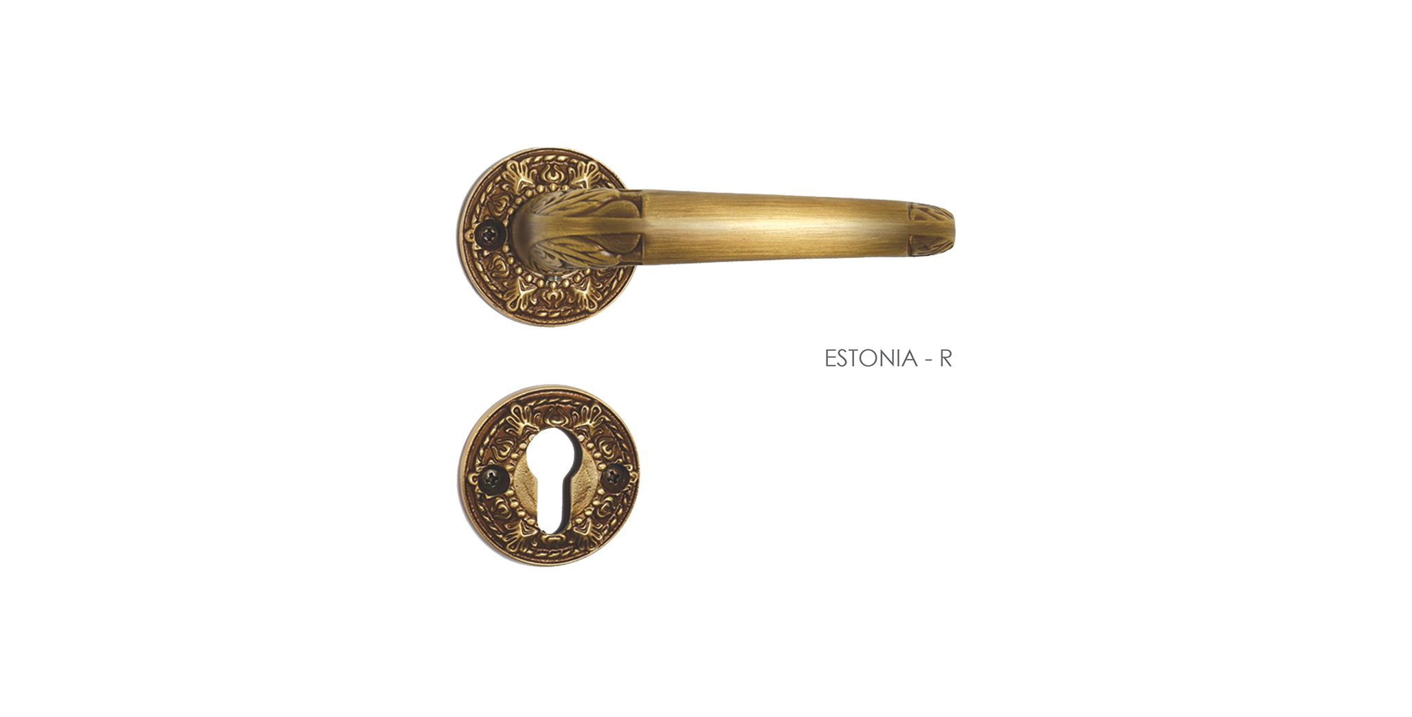 Baroque Mortise Door Handle & Lock On Rosette For Villa