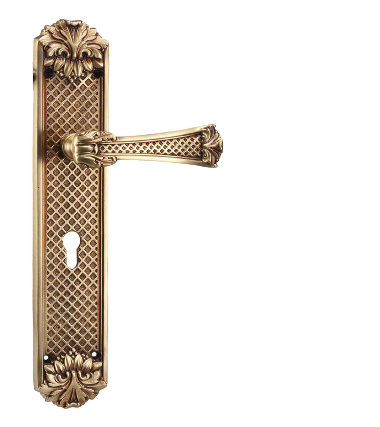 Baroque Mortise Door Handle On Plate For Homes