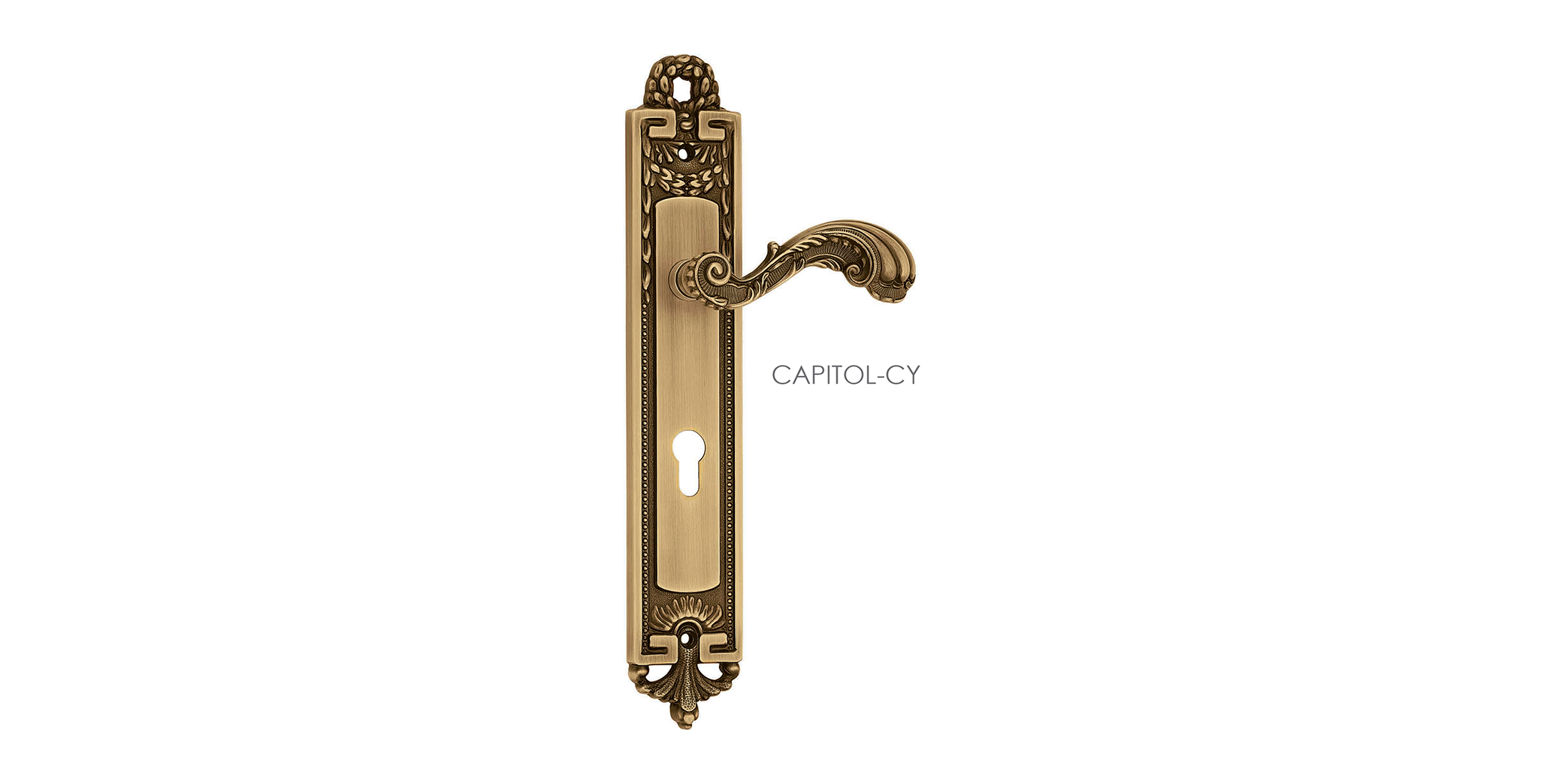 Beautiful Mortise Door Handle & Lock On Plate  For Villa