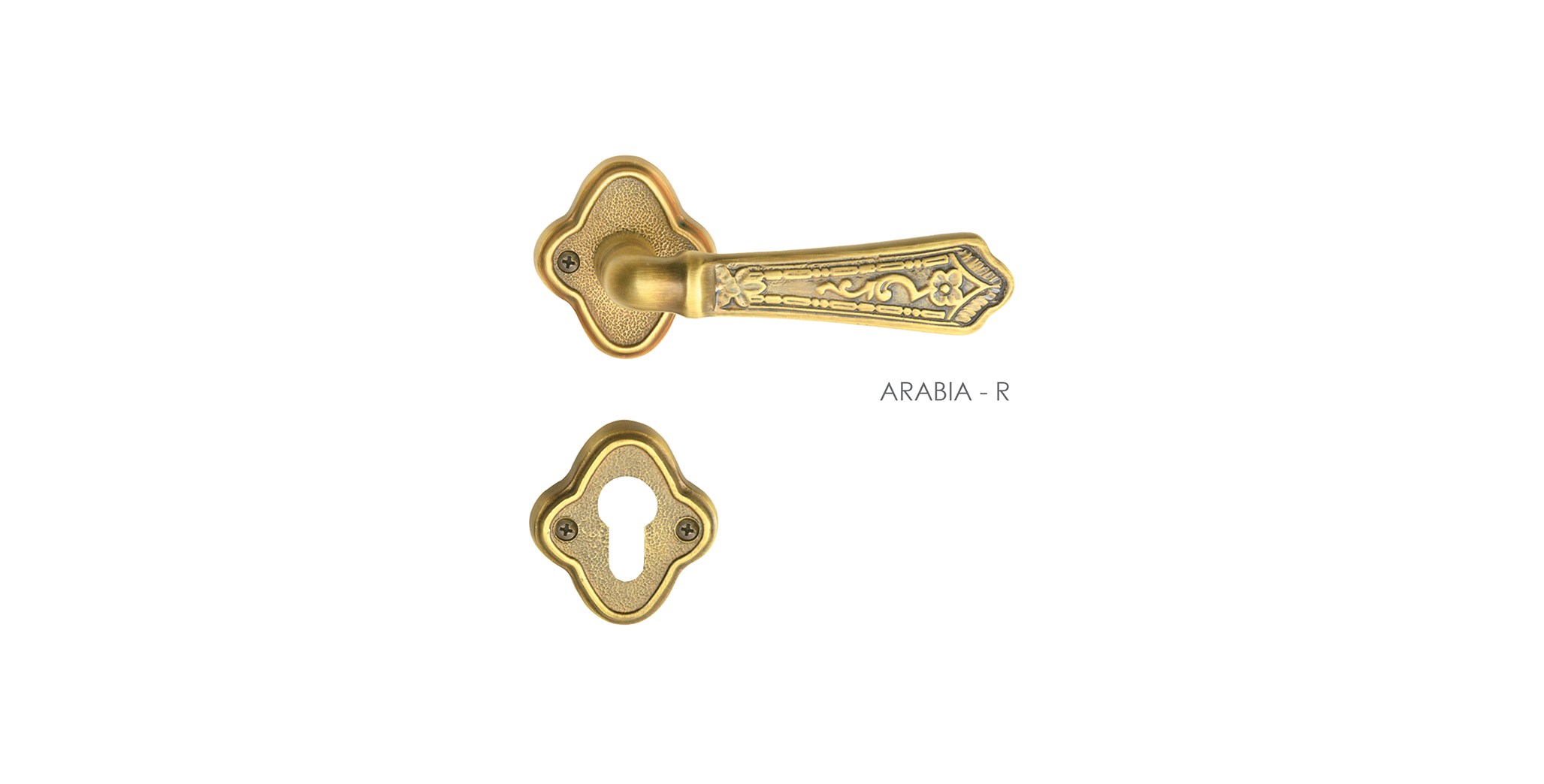 Big Mortise Door Handle & Lock On Rosette For Villa