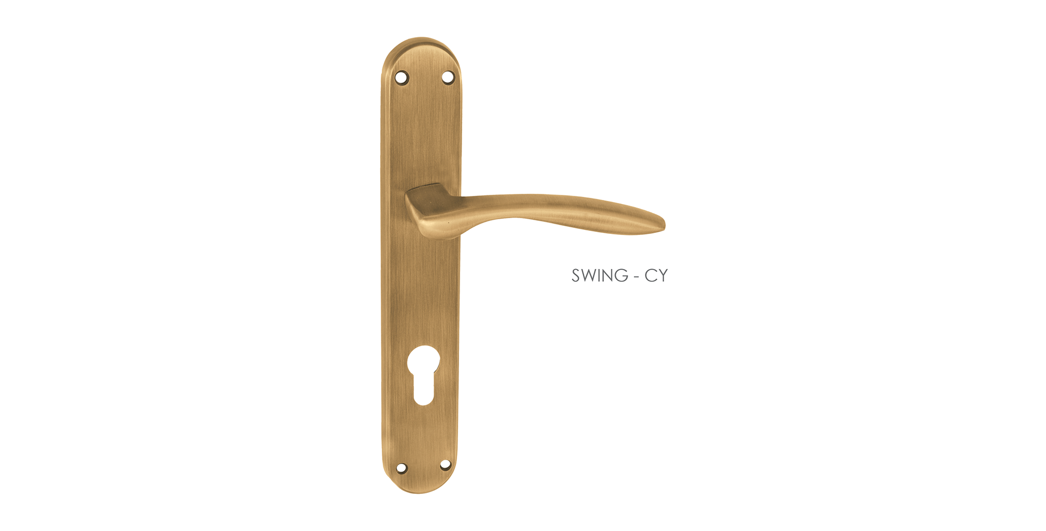 Brass Mortise Door Handle & Lock On Plate  For Villa