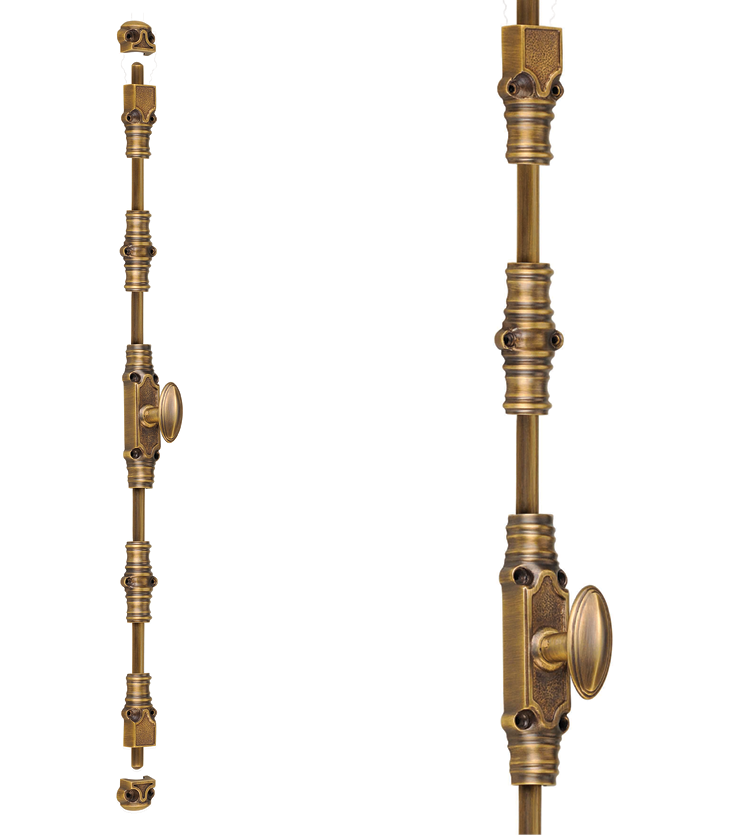 Classic french cremone bolts in different sizes with customisation for homes