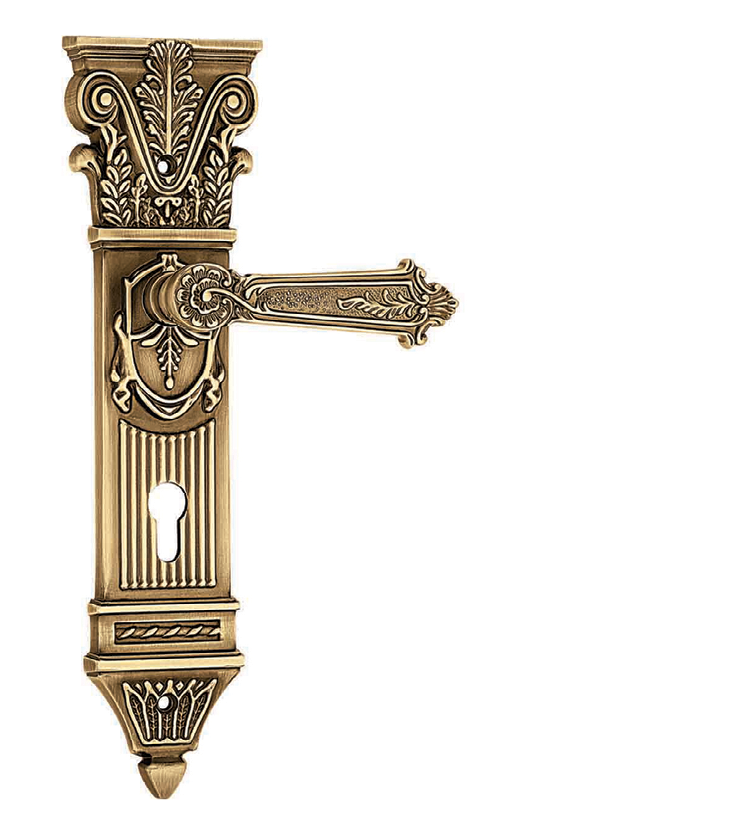 Classic Mortise Door Handle & Lock On Plate  For Homes