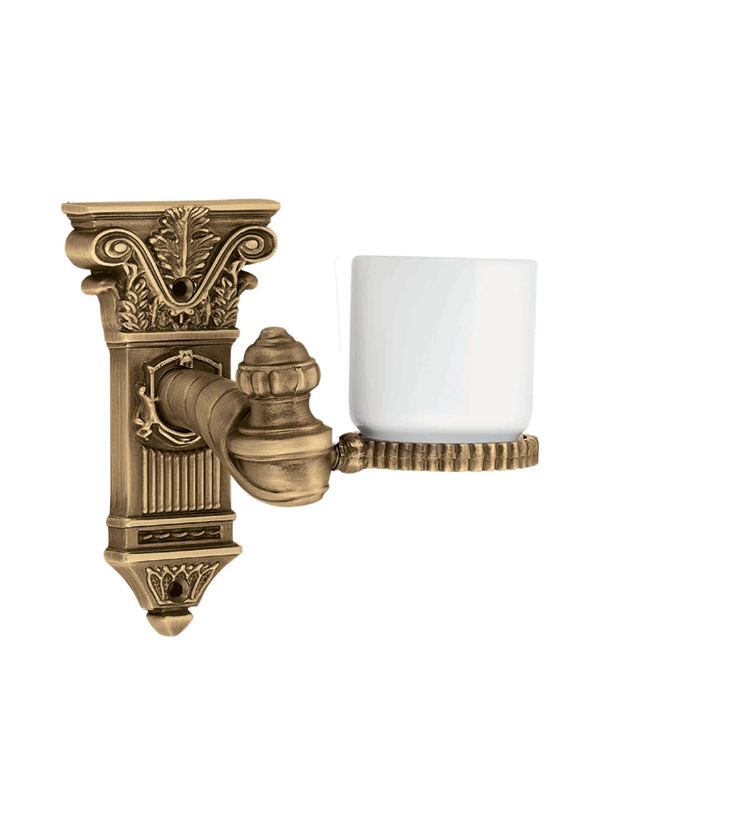 Customized glass tumbler and holder for bathroom and powder room for apartments