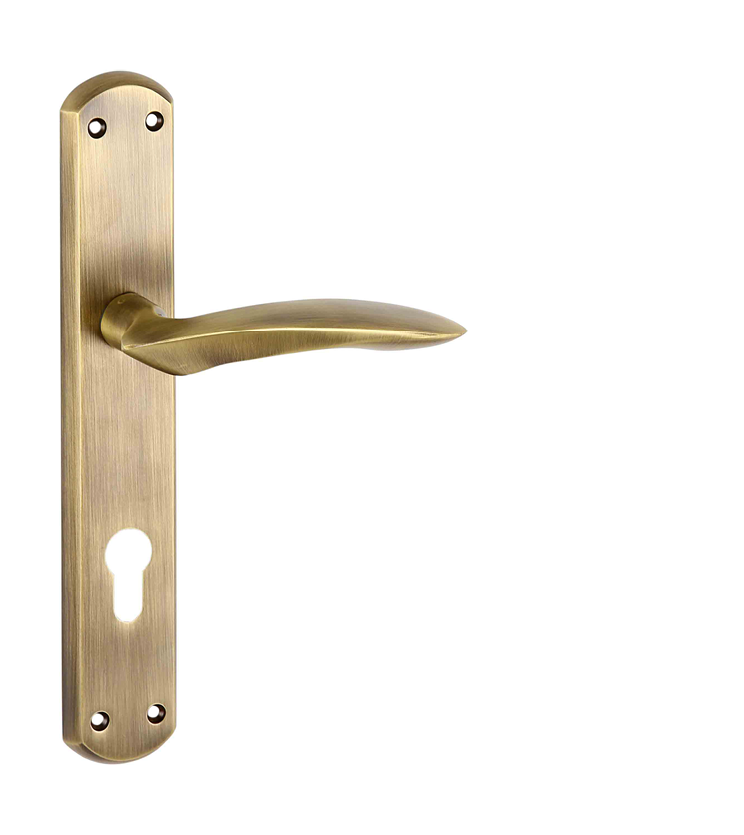 Italian mortise door handle and lock on plate  for restaurants