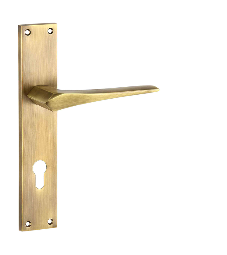 Italian mortise door handle and lock on plate  for homes
