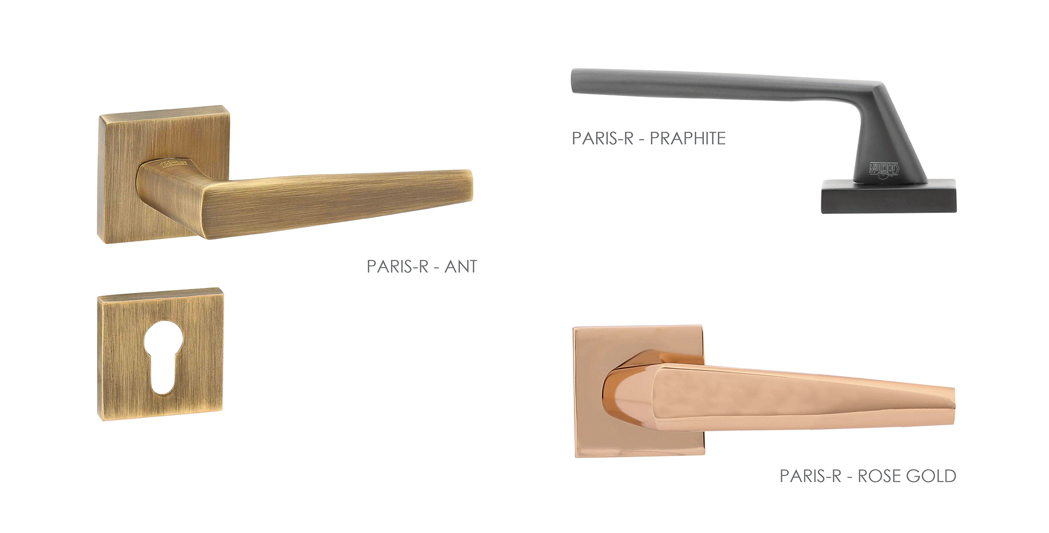 Abstract Mortise Door Handle & Lock On Rosette For Apartments