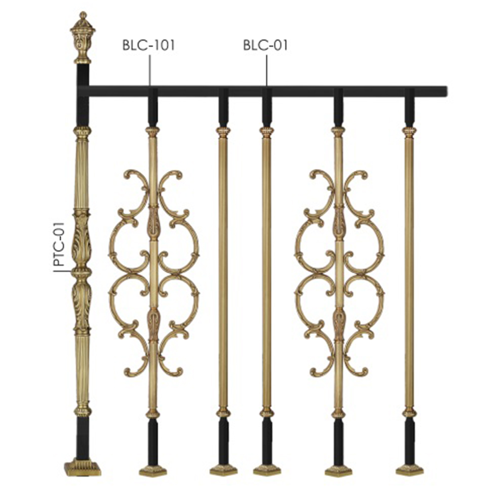 Luxury Cast Brass Solid Brass Staircase Railings & Cast Iron Balcony Baluster Manufacturer in India