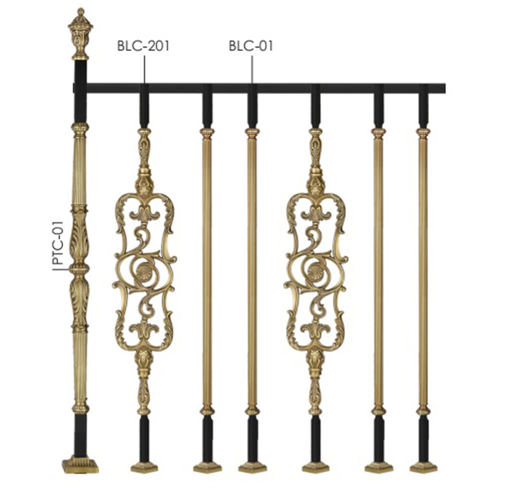 Elegant Brass Staircase Railings | Baluster Handrail of Wrought offer Cast Iron Chandigarh Delhi