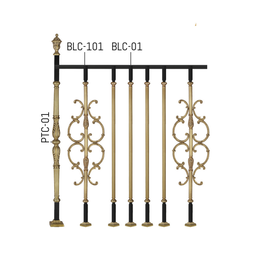 Modern Brass Farmhouse Railings