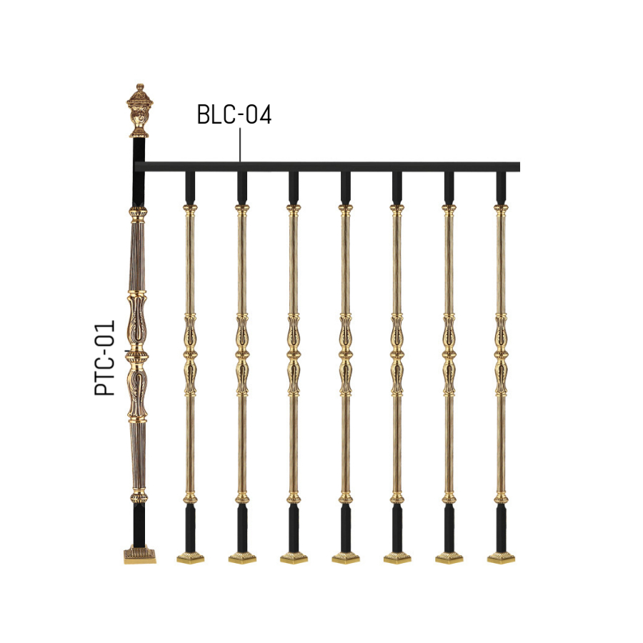 Beautifully Crafted Royal Wrought Iron and Brass Railings in Surat