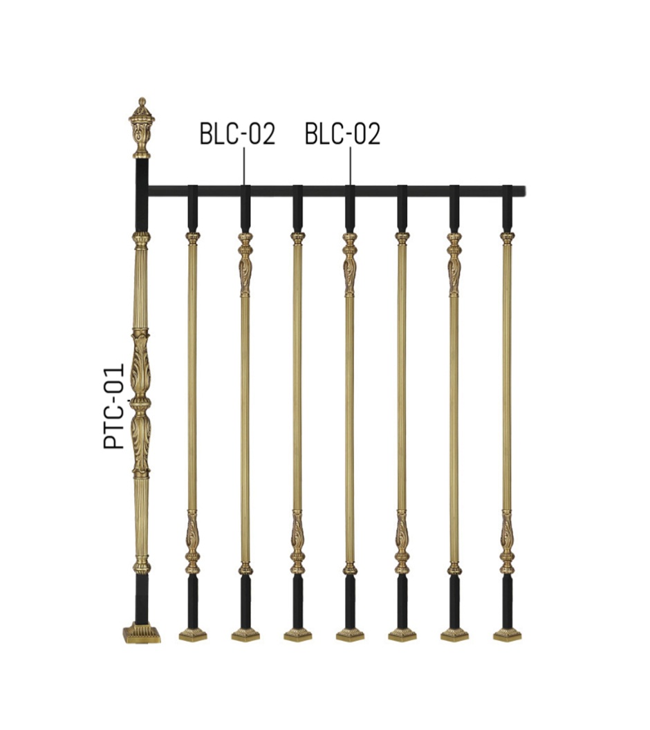 Silver Brass Modern Home Railings