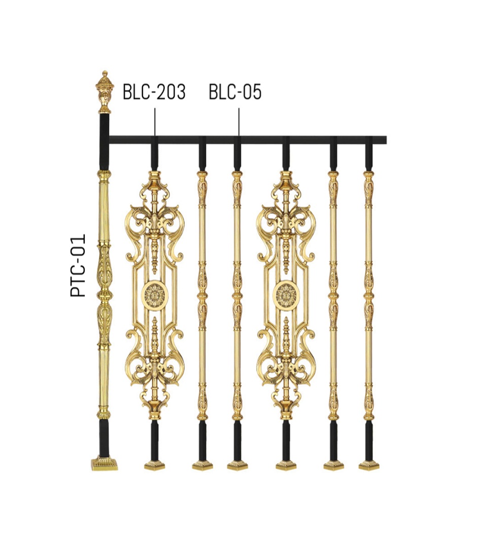 Patina Brass Estate Railings