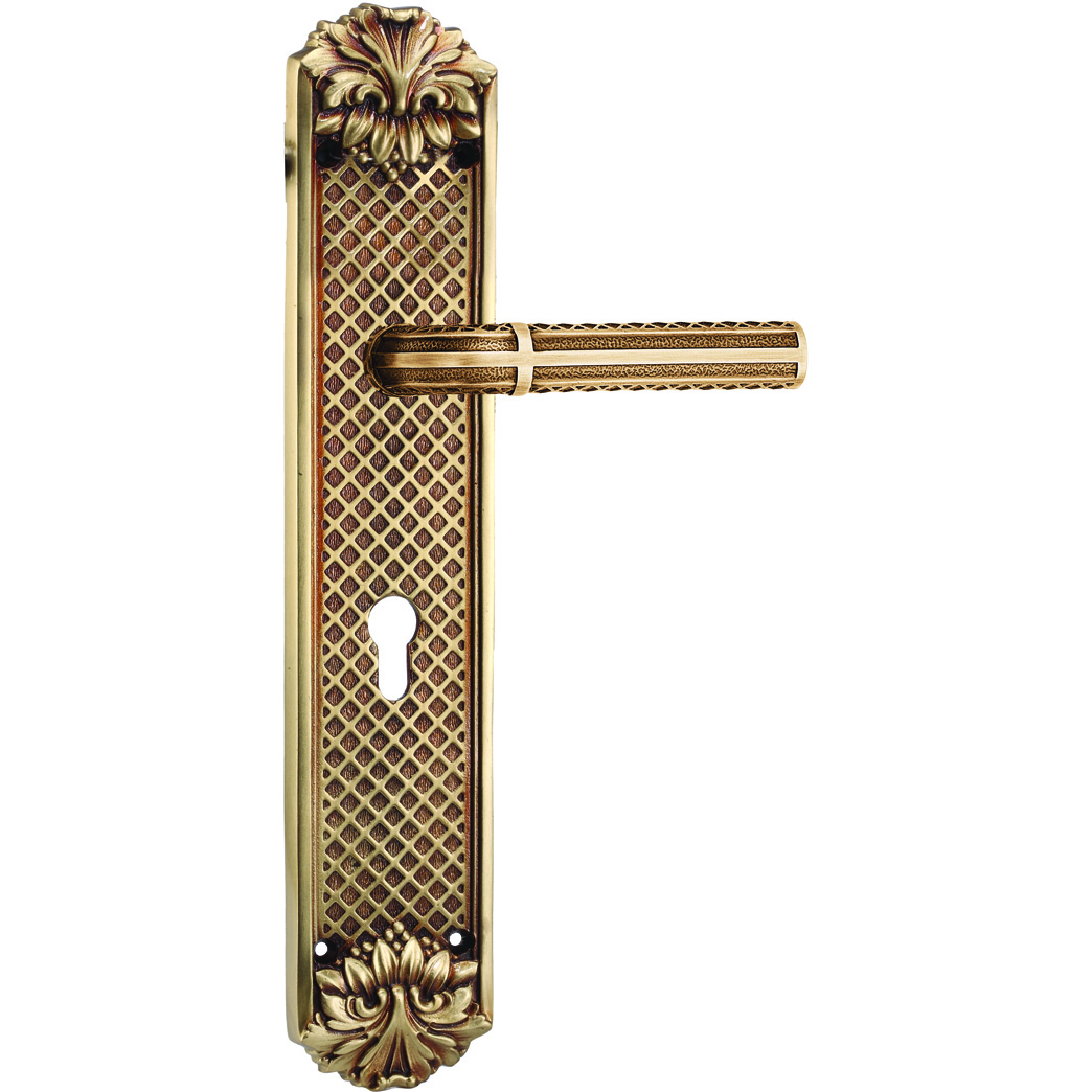 Antique Door Handle On Plate For Villas